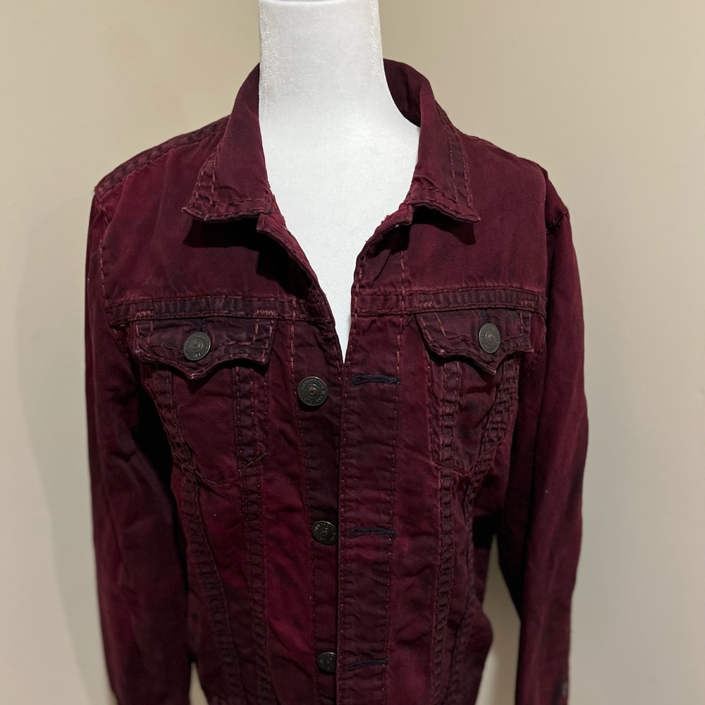 Burgundy or purple True religion jean jacket